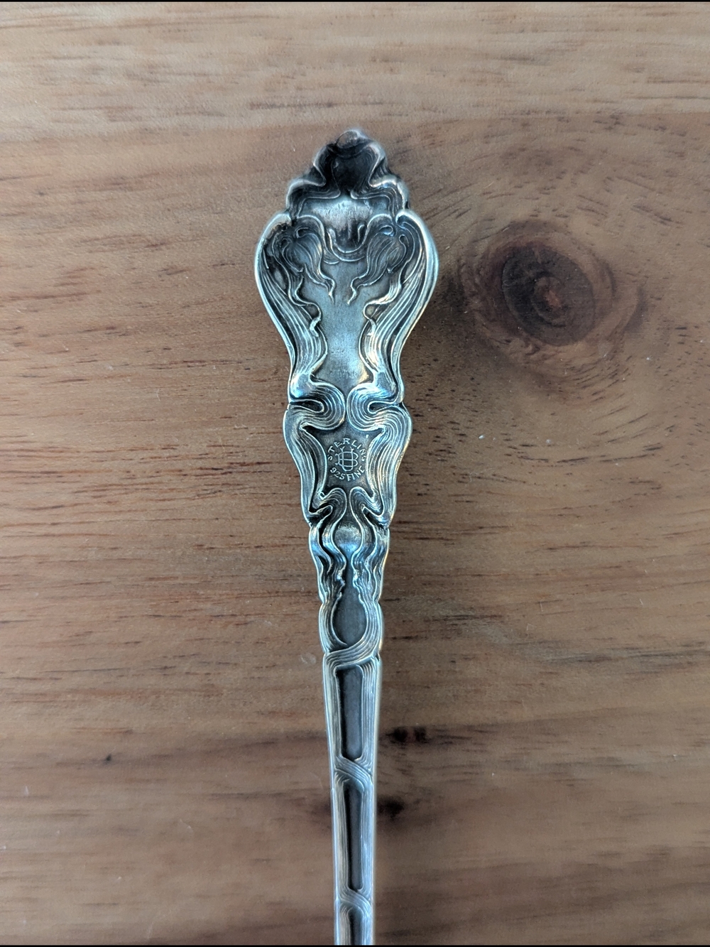 Art Nouveau Sterling Silver Antique Unger Brothers "Douvaine" Butter Pick - Picture 4 of 7